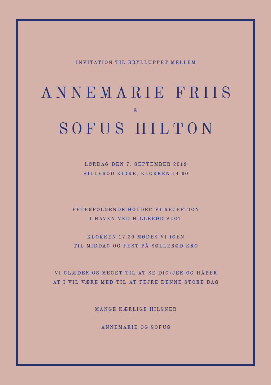 Invitationer - Annemarie & Sofus